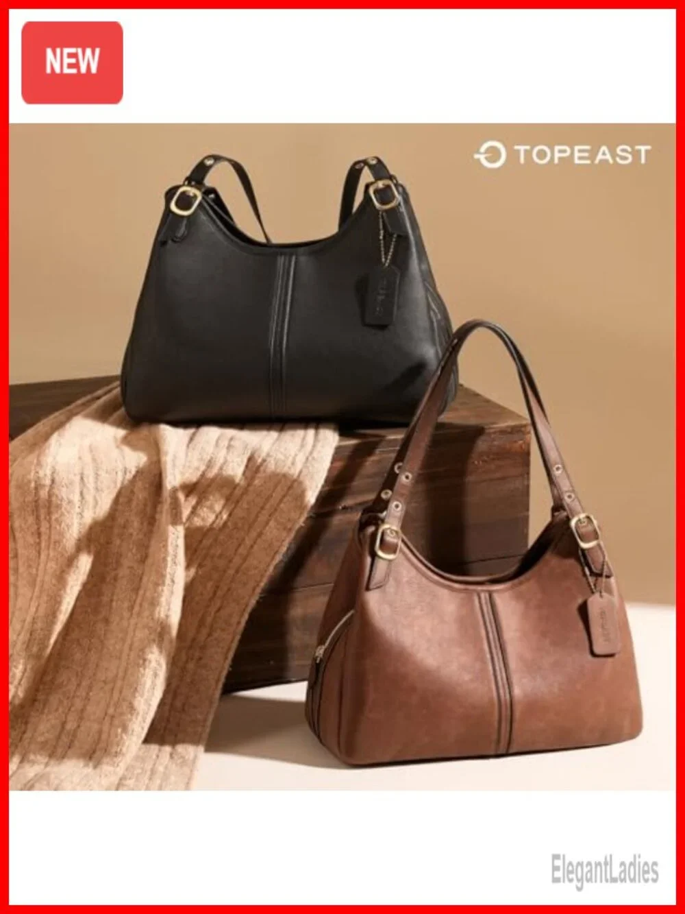 Vintage Slouchy Hobo Handbag Soft Faux Leather Shoulder Bag Large Capacity Tote